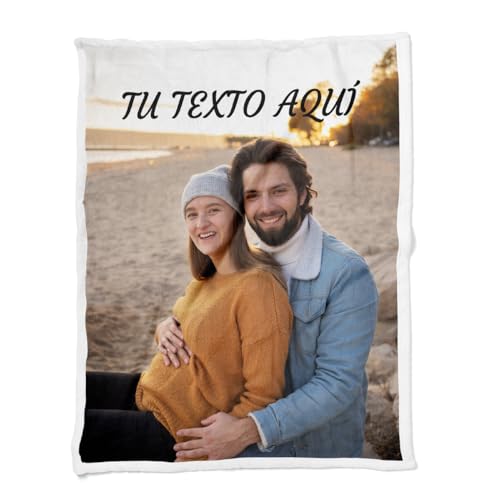 ZPUBLI+ Manta Personalizada con Foto y Texto. Manta Collage. Manta sofá y Cama. Regalo Original de...
