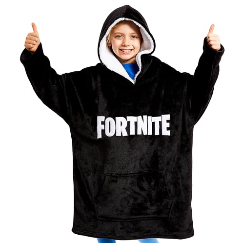 Fortnite Oversized Hoodie, Sudadera Manta con Capucha para Ni&ntilde;os y Adolescentes +14 Poncho Manta...
