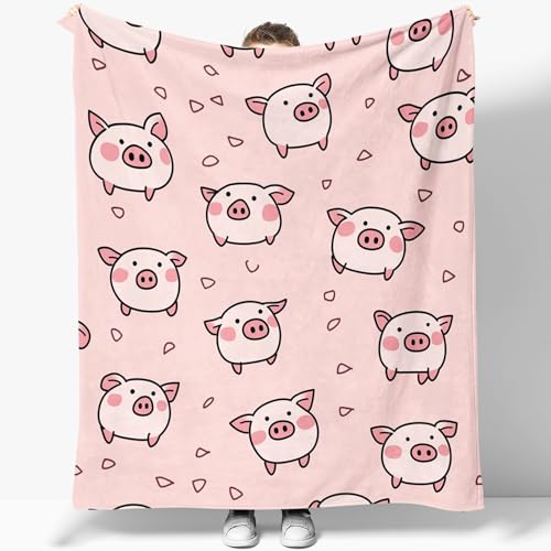 Manta de Franela Sherpa patrón de Dibujos Animados De Cerditos Lindos Manta Decorativa acogedora...