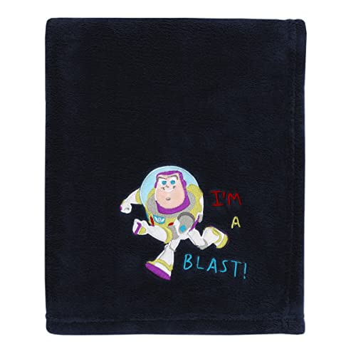 Disney Toy Story Outta This World Blue Appliqued Super Soft Baby Blanket