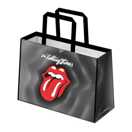 The Rolling Stones ROLL - Tote bag ROCK 'N' ROLL, negro y rojo, Talla &uacute;nica