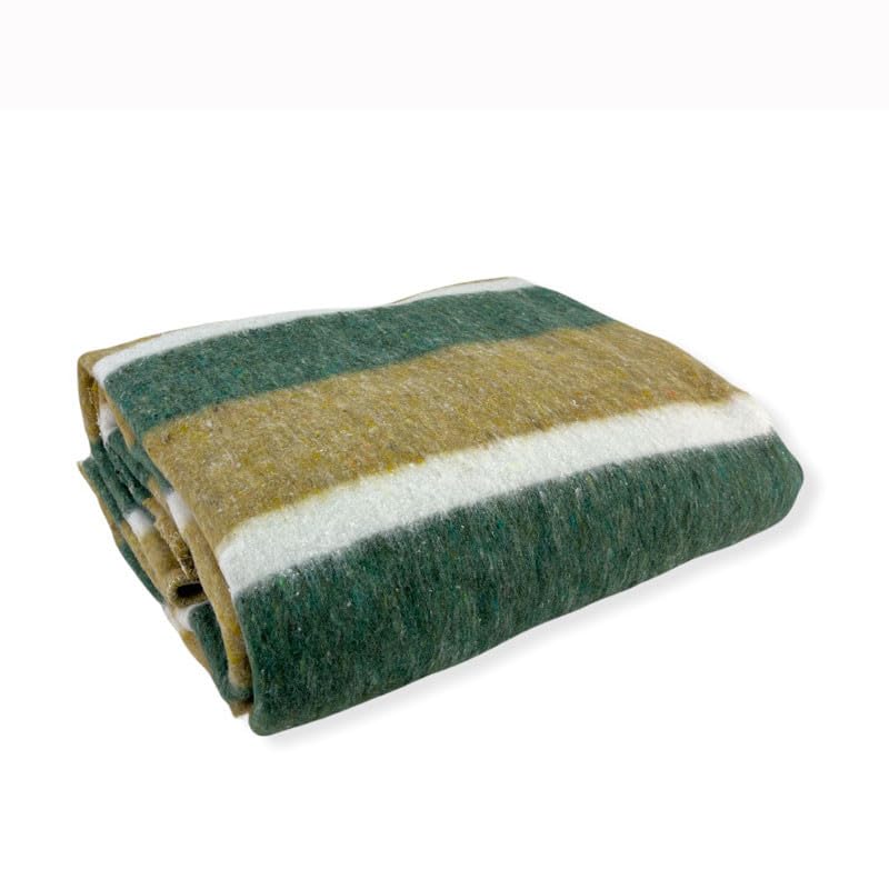 Rufino Díaz Manta Multiusos Pelo Reciclado Rayas - Verde, 145x200cm