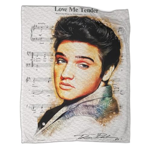 TharEau Manta De Impresi&oacute;n 3D El Elvis Presley De Felpa Mullida De Franela Manta Difusa Beb&eacute; para...