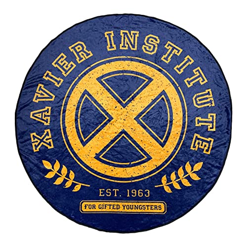 X-Men Xavier Institute Marvel - Manta de forro polar redonda súper suave y ligera de 54 x 54...