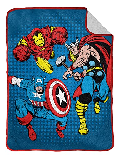 Jay Franco Marvel Comics Avengers Whoom Manta Suave de Lana Sherpa para Niños 130 x 150cm