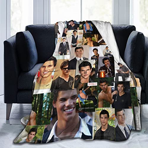 YINGD Manta Taylor Jacob Lautner ligera y c&aacute;lida manta de franela de microfibra suave para sof&aacute;...