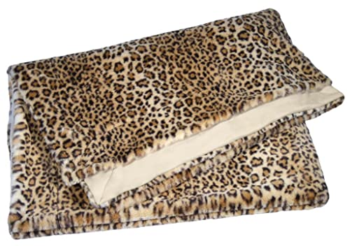 MESANA Manta de Leopardo, tama&ntilde;o Aprox. 150 x 200 cm, Color marr&oacute;n