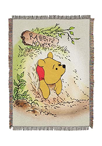 Disney Winnie The, Vintage Pooh Woven Tapestry Throw Blanket, 48' x 60' Manta, Poli&eacute;ster