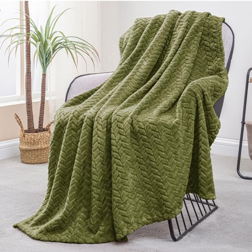 Exclusivo Mezcla Manta Sof&aacute; de Franela, Suave y Ligero Mantas para Cama con Estampado de Hojas,...