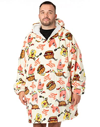 SpongeBob Squarepants Manusa de Gran tama&ntilde;o Adultos para Hombres Sherpa Fleece Un tama&ntilde;o