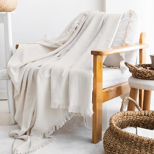 Milam London Manta de algod&oacute;n | Manta suave para sillones, sof&aacute;, sof&aacute; | Manta para cama...