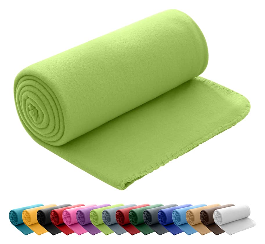 wometo Manta Polar OekoTex 130x160 cm Aprox. 400g Anti-Pilling Manta de Lana vell&oacute;n Felpa Verde