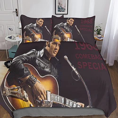 Impreso En 3D Elvis Presley Juego De Cama De con Cierre De Cremallera Funda De Almohada Juego De...