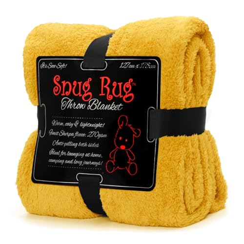 Snug Rug, Manta de forro polar sherpa mullida de lujo para sof&aacute;, manta c&aacute;lida de invierno, suave,...