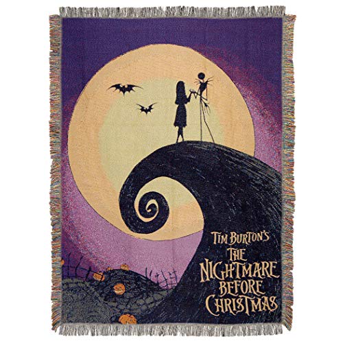 Disney Nightmare Before Christmas, Woven Tapestry Throw Blanket, 48' x 60' Manta, Poli&eacute;ster,...