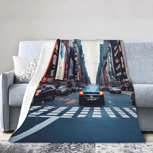 KPXXAQT Manta de franela con estampado de la ciudad de Nueva York para todas las estaciones, para...