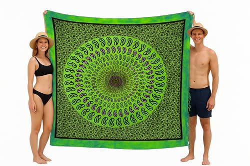 o-day Toalla de playa de matrimonio de algod&oacute;n &eacute;tnico &ndash; Toalla de playa grande 240 x 220 cm &ndash;...