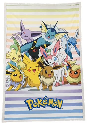 H&Ocirc;MADICT Sherpa Pok&eacute;mon - Manta Polar Suave y c&aacute;lida, 100 x 150 cm, evoluci&oacute;n, Calidad Alta y...
