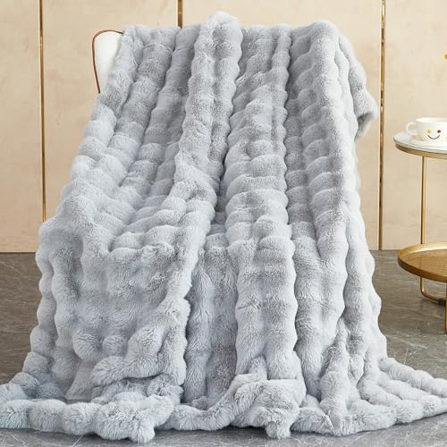 Manta Sofa de Felpa de Conejo Super Suave C&aacute;lida, Gruesa Franela 1000 g/m&sup2; Manta Cama...
