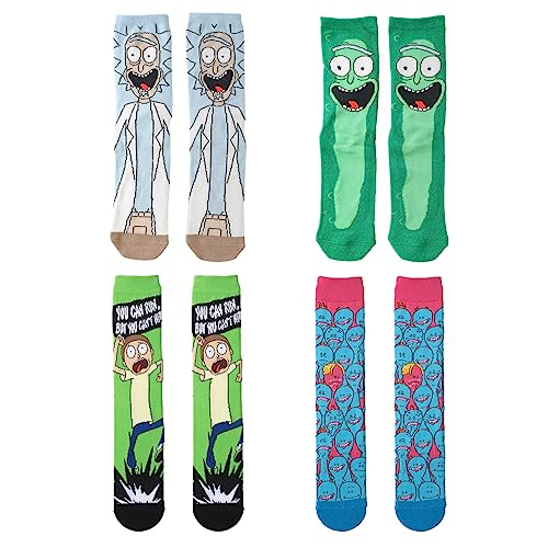wopin 4pcs RICK AND MORTY Calcetines para hombre, calcetines Multipack, Urban Eccentric Unisex RICK...