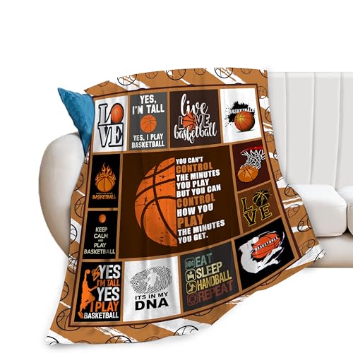 Manta de Baloncesto para Decoración - Franela de Forro Polar Suave, Cálida y Ligera - Ropa de Cama...