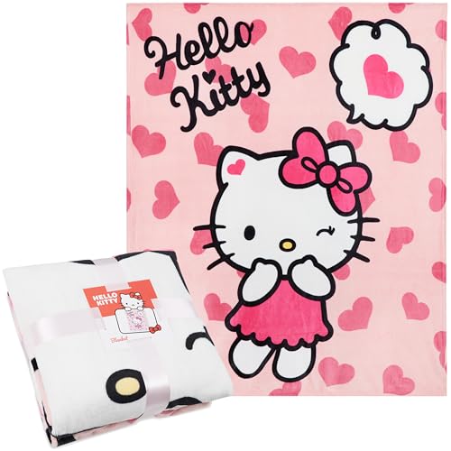 Hello Kitty Manta Polar Suave, Tama&ntilde;o de 150 x 130cm - Regalos para Mujeres