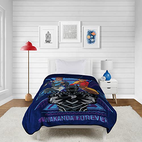 Marvel Black Panther Wakanda Forever Manta Medidas 60 x 90 pulgadas, ropa de cama para ni os cuenta...