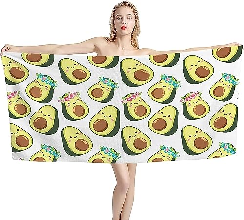 Grande Toalla Playa De Impresi&oacute;n 3D Aguacate De Frutas S&uacute;per Suave Absorbente Toalla Ba&ntilde;o...