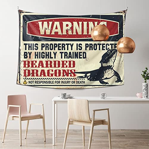 BDIX Tapiz decorativo para barra de patio trasero, advertencia de que esta propiedad est&aacute; protegida...