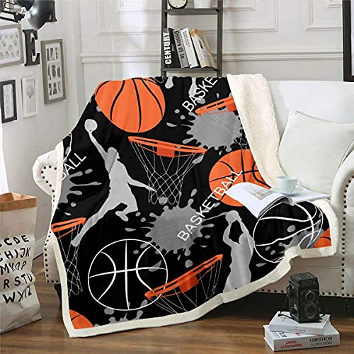 Loussiesd Manta Polar de Baloncesto 3D - Sherpa Deportiva de Felpa para Sofá y Cama - para Atletas...