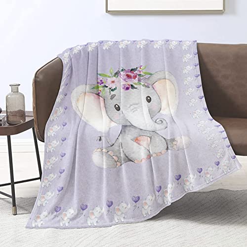 Manta de elefante para beb&eacute;s y ni&ntilde;as, mantas de elefante morado para ni&ntilde;os peque&ntilde;os, mantas de...