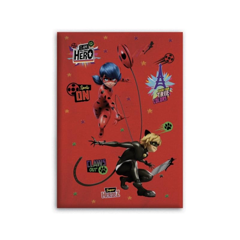 Plaid Miraculous Ladybug - Motifs Miraculous sur fond rouge