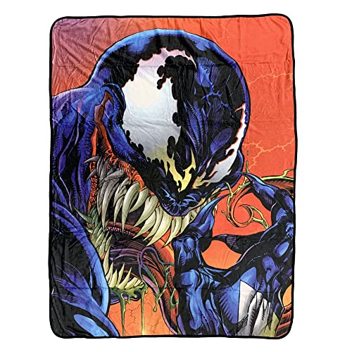 Marvel Venom Tongue Spider-Man Manta de forro polar de franela, supersuave, ligera, 108 x 152 cm