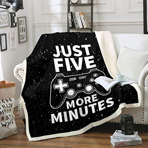 Manta de forro polar para juegos para ni&ntilde;as y ni&ntilde;os, manta de sherpa, controlador de videojuegos,...