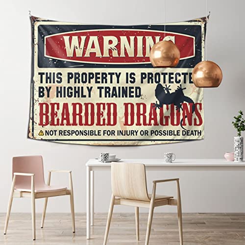 KSXS Tapiz est&eacute;tico con advertencia de que esta propiedad est&aacute; protegida por un drag&oacute;n barbudo...