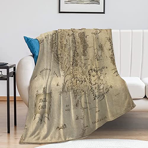 HATEGE Manta Mapamundi de Impresi&oacute;n 3D Mantas Mapas Antiguos de Franela Suave y C&aacute;lida Manta para...