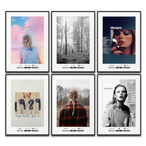 BLCKART Taylor Swift Album Cover Poster Set Música Decoración de Pared Canción Cuadros Dormitorio...