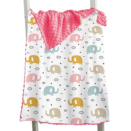 Hixingo Manta para Ni&ntilde;os Verano, Estampado de Elefante Mantas para Cama Polar Minky Ultra Suave...