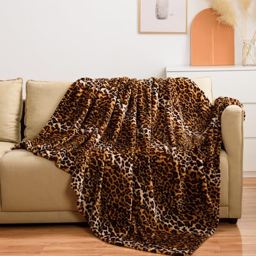 Carbono Manta Sofa Estampado De Leopardo Manta De Franela De Microfibra, Sin Electricidad...