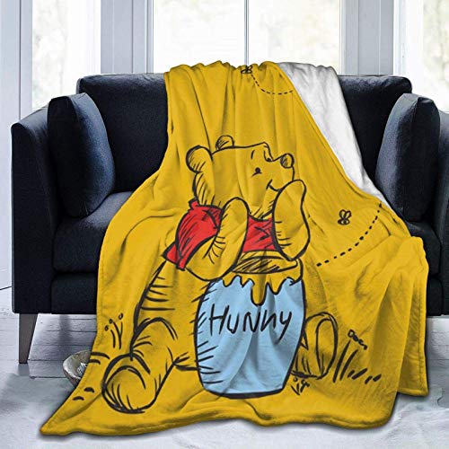 ZQBDFC Winnie The Pooh - Manta de franela suave para sof&aacute; y cama, para adultos y ni&ntilde;os, 50 x 40...