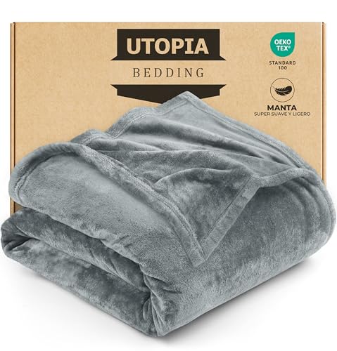 Utopia Bedding Manta Polar. Manta Ligera para La Cama, El Sofá O El Sillón. Adecuada para Todas...