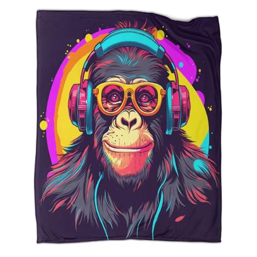 kaiyun Gorila DJ Manta Cálida Y Transpirable Suave Estampada para Acampar Al Aire Libre Colcha para...