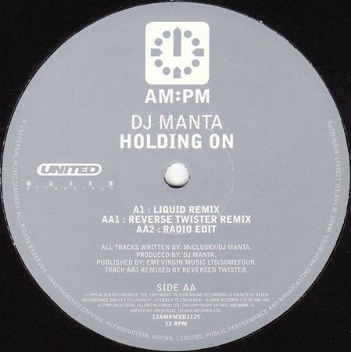 Holding On (Liquid Mix) - Dj Manta 12'
