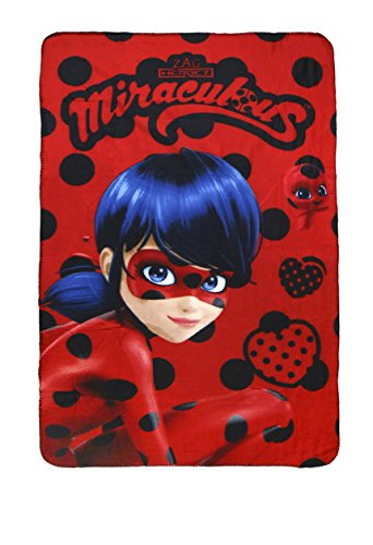 Cerdá Miraculous 2200002407, Manta Polar Diseño Ladybug, Poliéster, multicolor, 100x150x3 cm