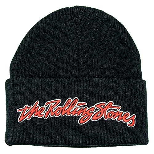 Amplified The Rolling Stones Classic Font Cuff Beanie Black, talla &uacute;nica, Negro, Talla &uacute;nica