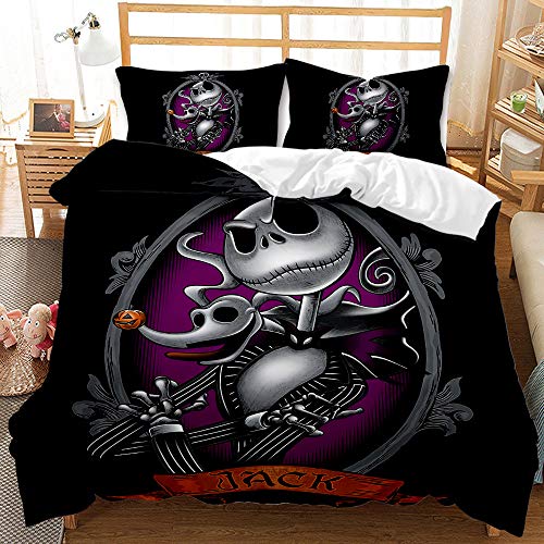 CHAOSE-ESB Funda N&oacute;rdica Reversible 220x240 / 65x65x2 CM Juego De Cama Bicolor Pesadilla Antes De...