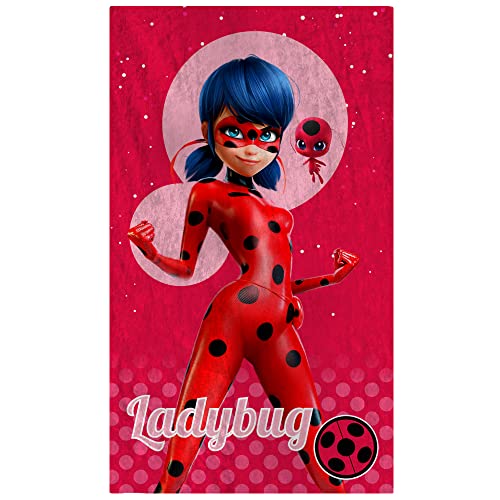 Miraculous Ladybug Supergirl - Toalla de Playa (100% algodón, Oeko-Tex (70 x 120 cm), diseño de...