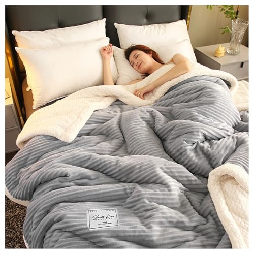 Manta C&aacute;lida Borreguillo para Sof&aacute; y Cama 150x200 180x200cm - Mantas Polar Doble Capa Reversible...