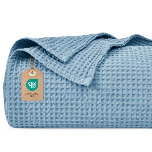PHF 100 % algod&oacute;n waffledecke Kuschedecke 220 x 240 cm, ligera y transpirable, perfecta para el...