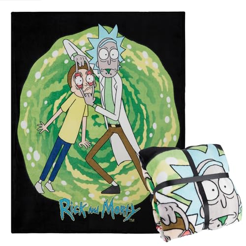 Mantas para Cama de Rick y Morty - Manta Sofa Grande 150 x 130 cm, Manta Rick y Morty, Manta Polar...